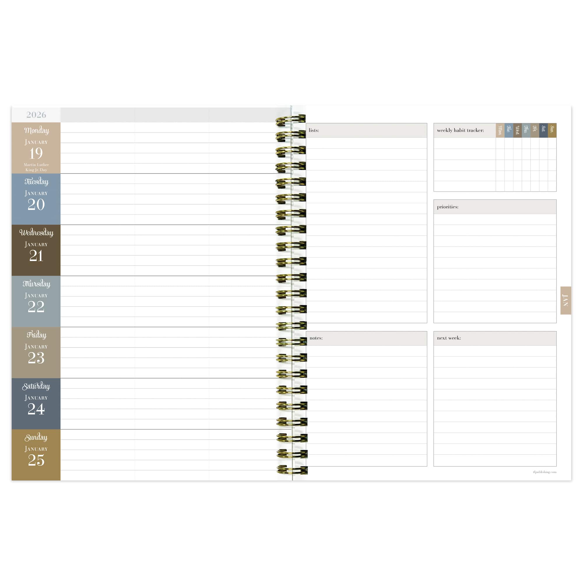 TF Publishing 2025-2026 Rustic Floral Medium Weekly/Monthly Planner